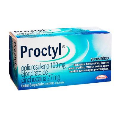 Proctyl 100 + 27mg Com 15 Supositórios